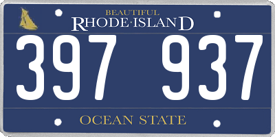 RI license plate 397937