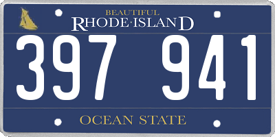 RI license plate 397941