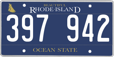 RI license plate 397942