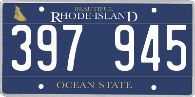 RI license plate 397945