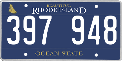 RI license plate 397948