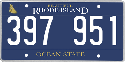 RI license plate 397951