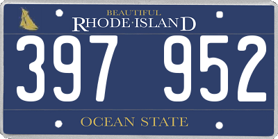 RI license plate 397952