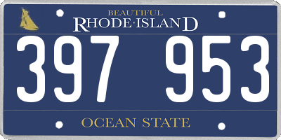 RI license plate 397953