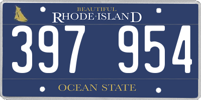 RI license plate 397954