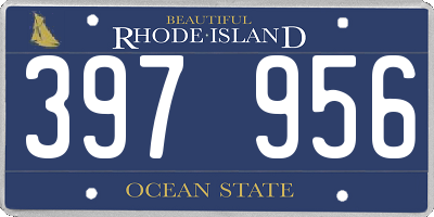 RI license plate 397956