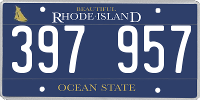 RI license plate 397957