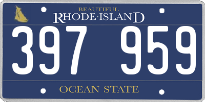 RI license plate 397959