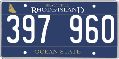 RI license plate 397960