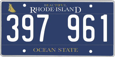 RI license plate 397961