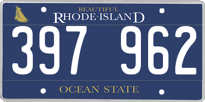 RI license plate 397962