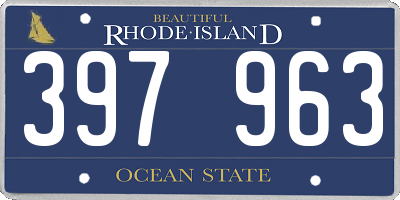 RI license plate 397963