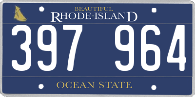 RI license plate 397964