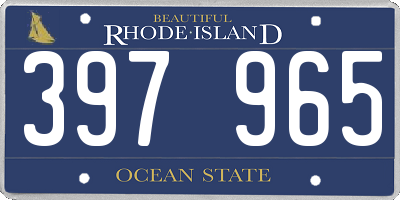 RI license plate 397965