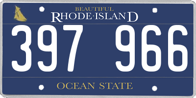 RI license plate 397966