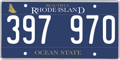 RI license plate 397970