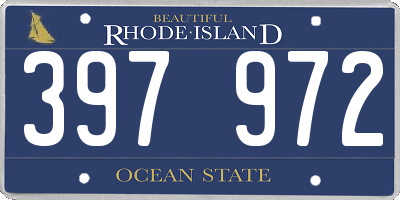 RI license plate 397972