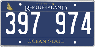 RI license plate 397974