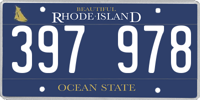 RI license plate 397978