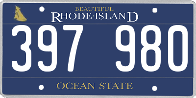 RI license plate 397980