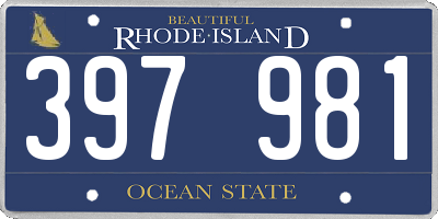 RI license plate 397981