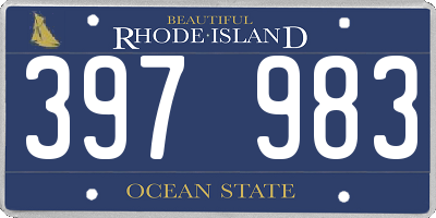 RI license plate 397983