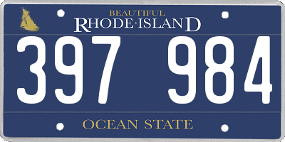 RI license plate 397984