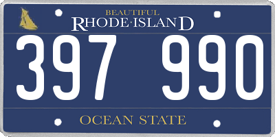 RI license plate 397990