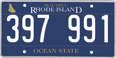 RI license plate 397991