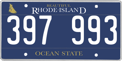 RI license plate 397993