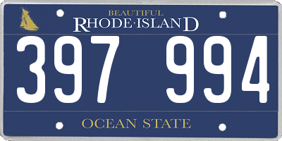 RI license plate 397994