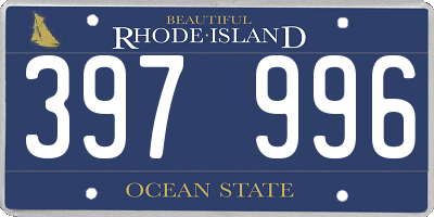 RI license plate 397996