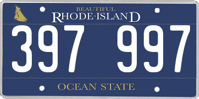 RI license plate 397997