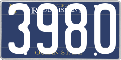 RI license plate 3980