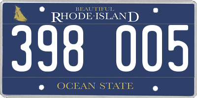 RI license plate 398005