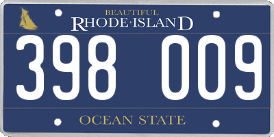 RI license plate 398009