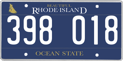RI license plate 398018