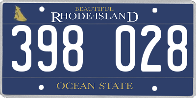 RI license plate 398028