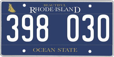 RI license plate 398030