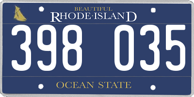 RI license plate 398035