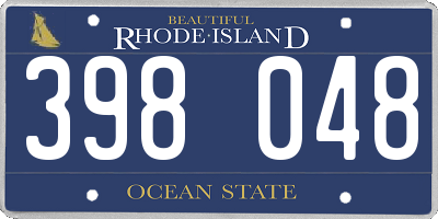 RI license plate 398048
