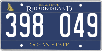 RI license plate 398049