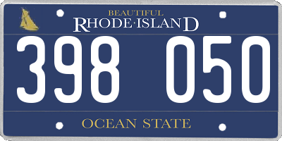 RI license plate 398050