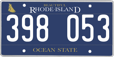 RI license plate 398053