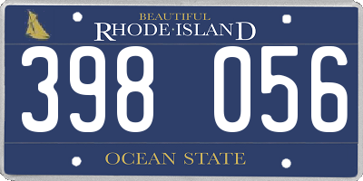 RI license plate 398056