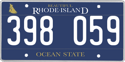 RI license plate 398059