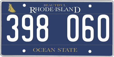 RI license plate 398060