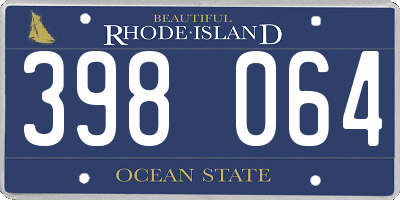 RI license plate 398064