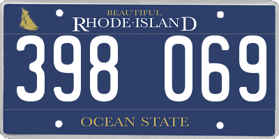 RI license plate 398069