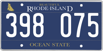 RI license plate 398075